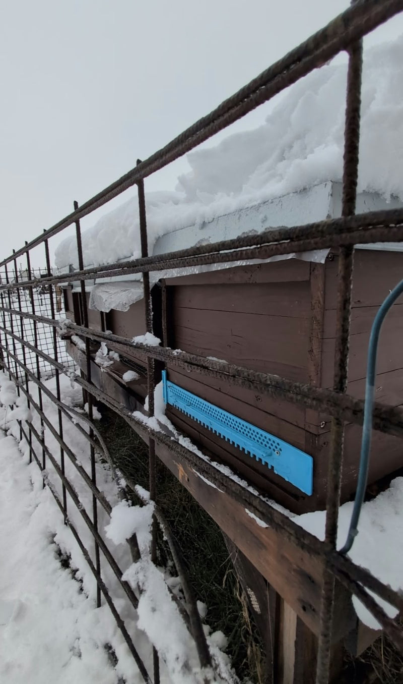 Bienenbeuten im Schnee am Bienenstand in Dortmund-Berghofen