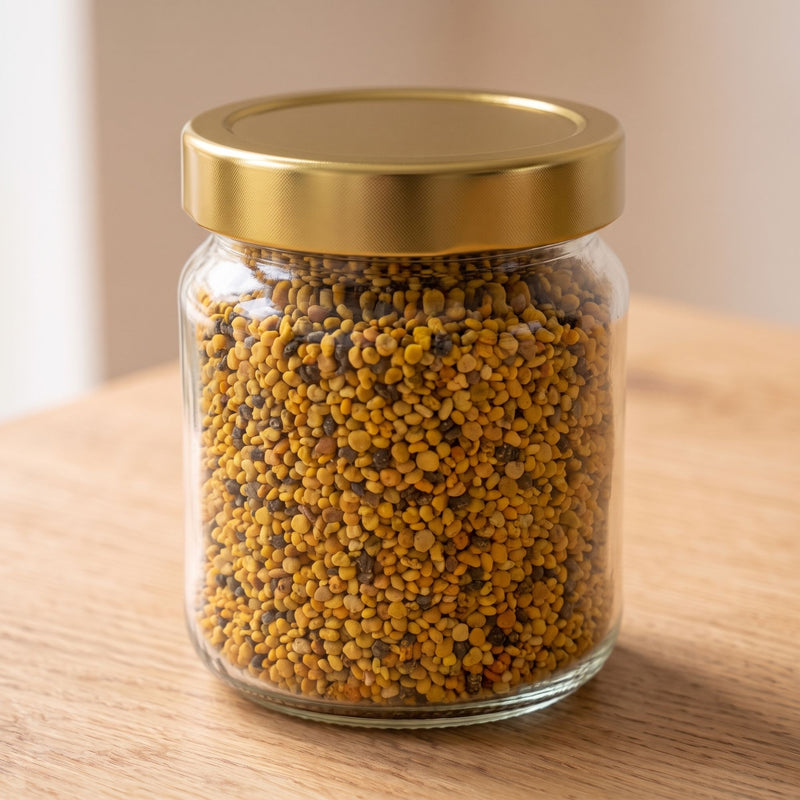 Glas mit Blütenpollen der Imkerei Harde